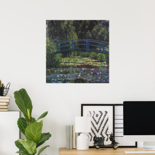 Bro över näckrosdammen av Claude Monet Poster