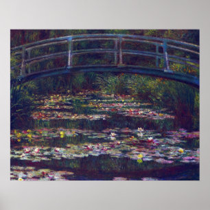 Bro över näckrosdammen av Claude Monet Poster
