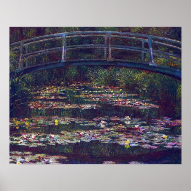 Bro över näckrosdammen av Claude Monet Poster (Framsidan)