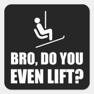 Bro skidlift fyrkantigt klistermärke