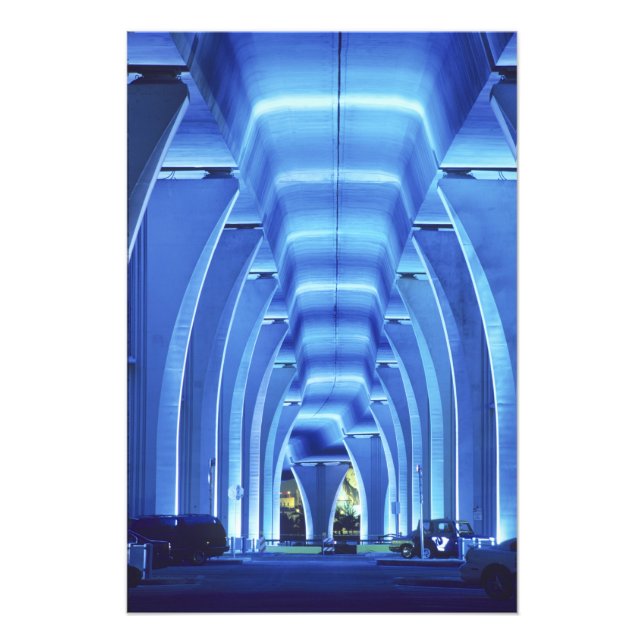 Bro, underbelysning, Port of Miami, Fototryck (Framsidan)
