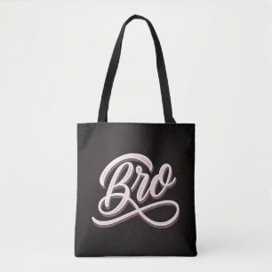 "BRO" Vintage Lettering Tote Tygkasse