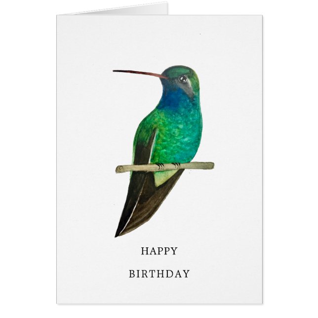 Broad-billed Hummingbird Birthday Card Hälsningskort (Framsidan)