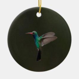 Broad-billingfågel under flygning julgransprydnad keramik