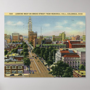Broad St., Columbus, Ohio Vintage Poster