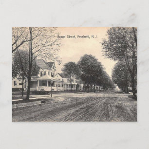 Broad St, Freehold, New jersey 1910 Vykort