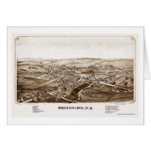 Broadalbin panorama- karta för NY - 1880 Hälsningskort