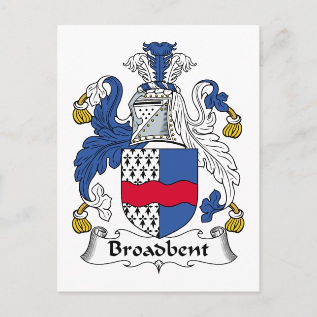Broadbent Family Crest Vykort (Framsida)