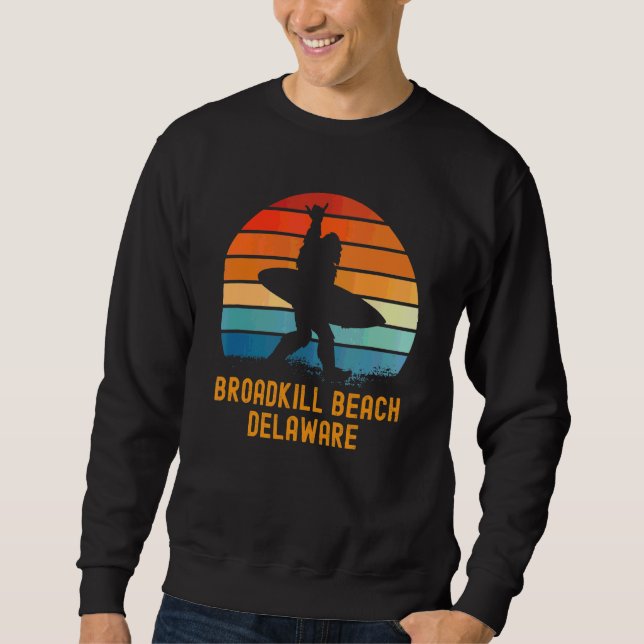 Broadkill Beach Delaware Sasquatch Souvenir Lång Ärmad Tröja (Framsida)