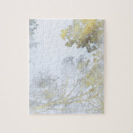 Broadleaf träd reflekterat på Vatten puzzel Pussel