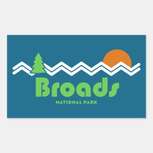Broads National Park Retro Rektangulärt Klistermärke