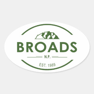 Broads nationalpark ovalt klistermärke