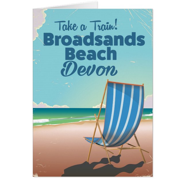 Broadsands Beach Devon vintage resemålningaffisch Hälsningskort (Framsidan)