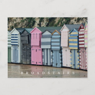 Broadstairs strandstugor utsikt vykort