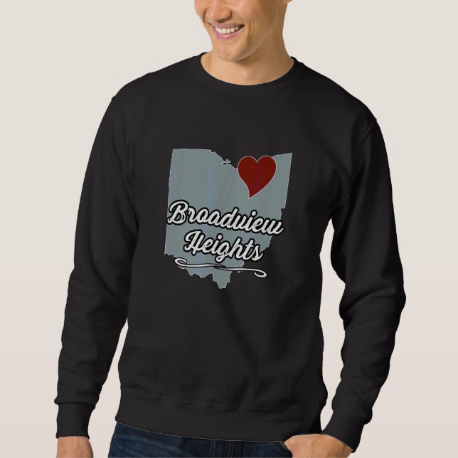 Broadview Heights Ohio OH Stad Stat USA  Söt Souve Lång Ärmad Tröja (Framsida)