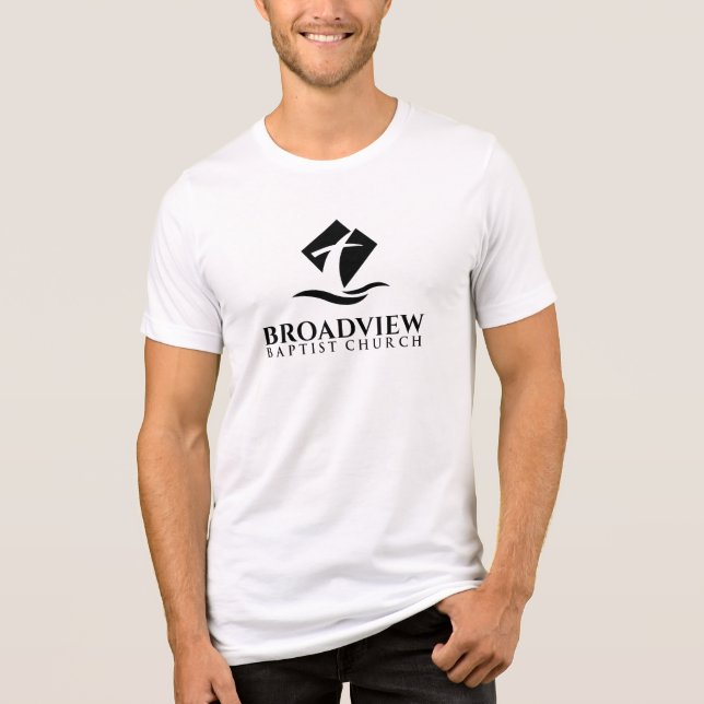 Broadview manarTri-blend t-shirt - hög logotyp (Framsida)
