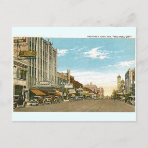 Broadway 1930 Gary, Indiana Vykort