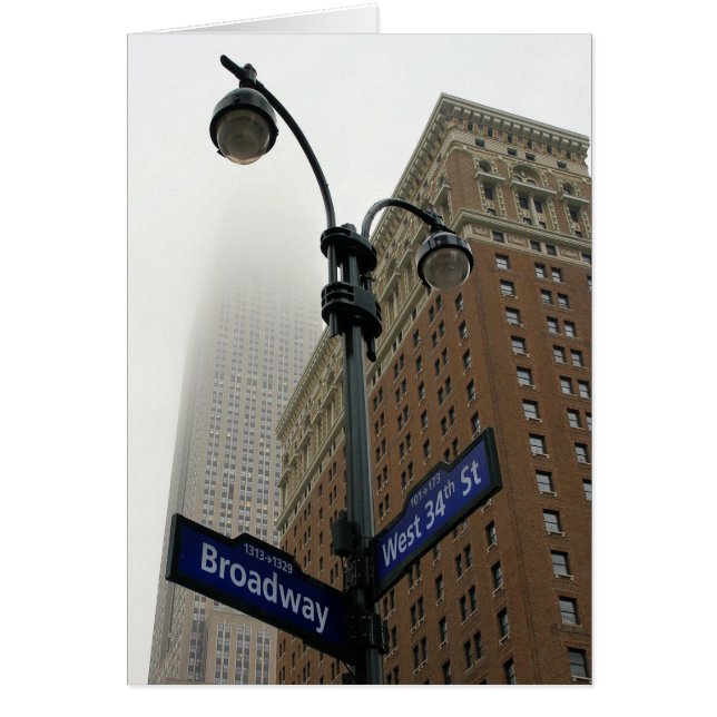Broadway & 34:e - New York City - Blank Inside Hälsningskort (Framsidan)