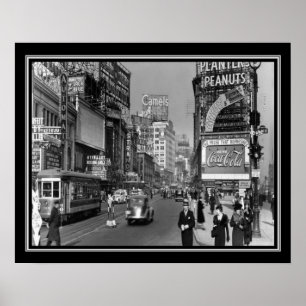 Broadway & 46th tryck Ca. 1937 för St NYC