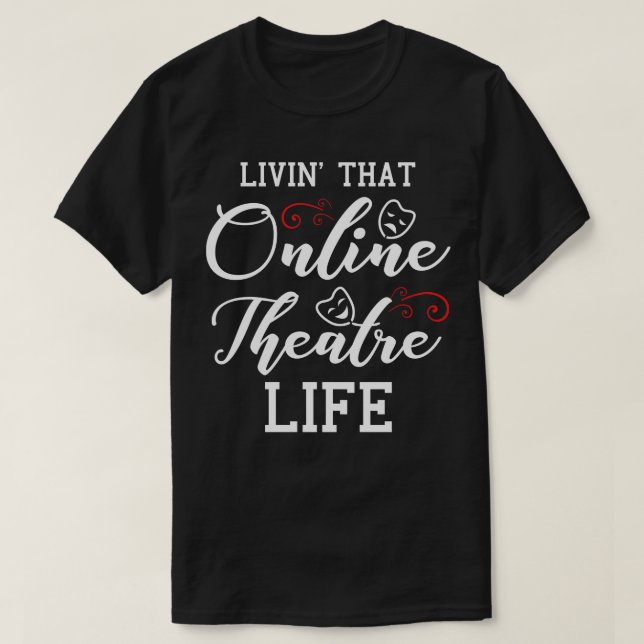 Broadway Ansikte Mask for Theater Älskare 3 T Shirt (Design framsida)