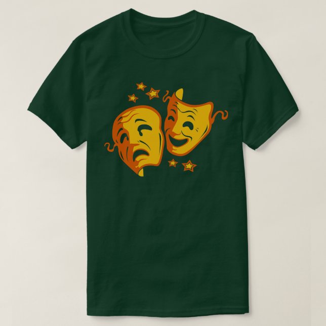 Broadway Ansikte Mask Theater Gift T Shirt (Design framsida)