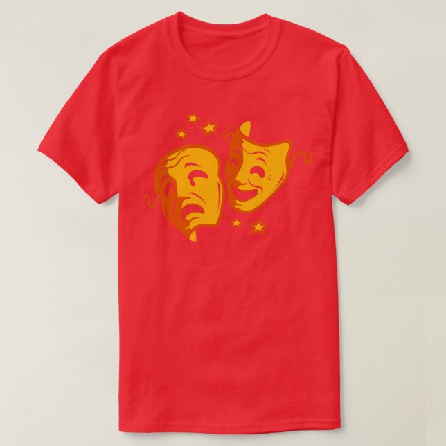 Broadway Ansikte Mask Theater Gift T Shirt (Design framsida)
