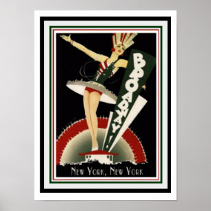 Broadway art décoaffisch 12 x 16 poster
