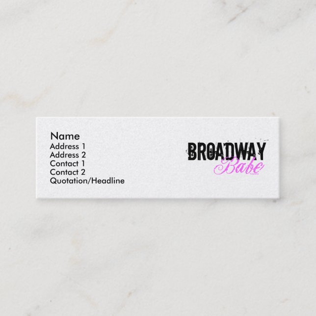 Broadway Babe Mini Visitkort (Framsida)