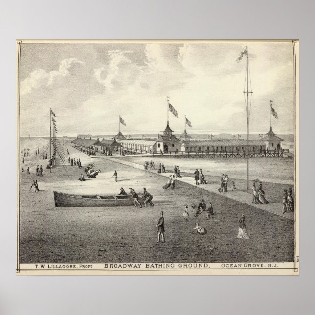 Broadway Bathing Ground, Ocean Grove, NJ Poster (Framsidan)