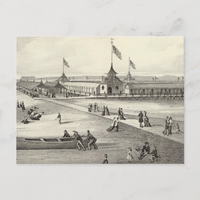 Broadway Bathing Ground, Ocean Grove, NJ Vykort (Framsida)