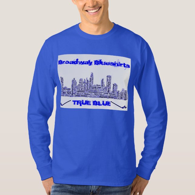 Broadway Blueshirts riktiga blått Longsleeve Tee (Framsida)