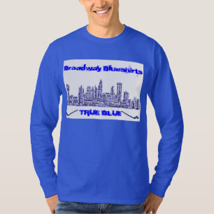 Broadway Blueshirts riktiga blått Longsleeve Tee Shirt