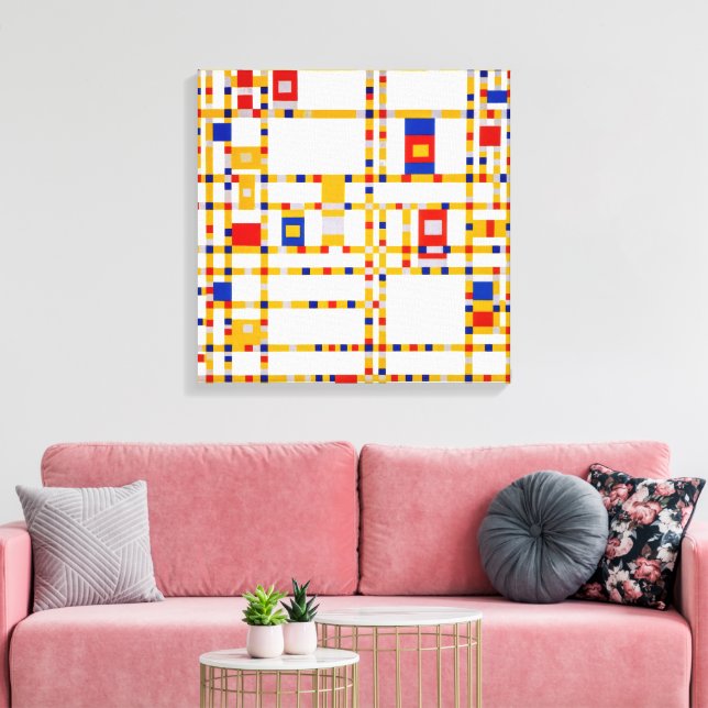 Broadway Boogie Woogie | Piet Mondrian | Canvastryck (Insitu (Vardagsrum))