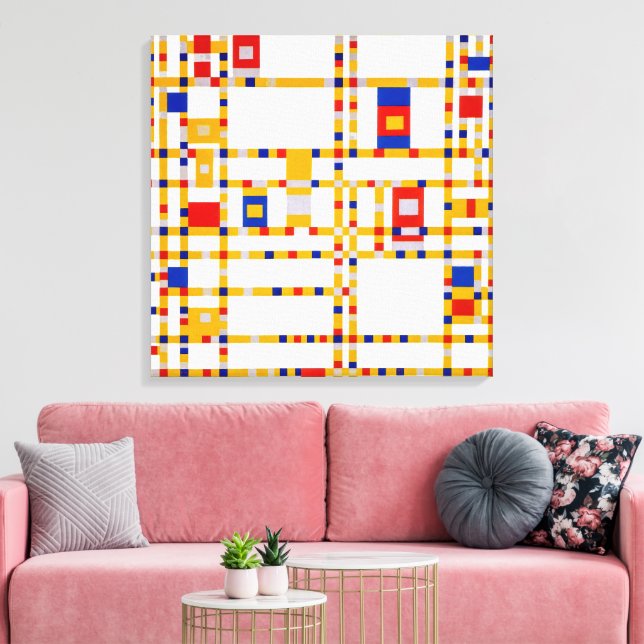 Broadway Boogie Woogie | Piet Mondrian | Canvastryck (Insitu (Vardagsrum))