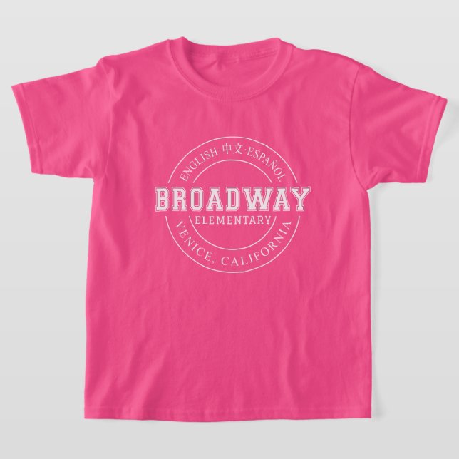 Broadway Elementary School-barn runt logotyp-skjor T Shirt (Laydown)