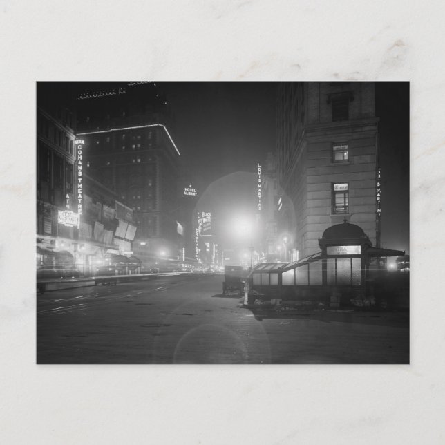Broadway in Night, 1910 Vykort (Framsida)
