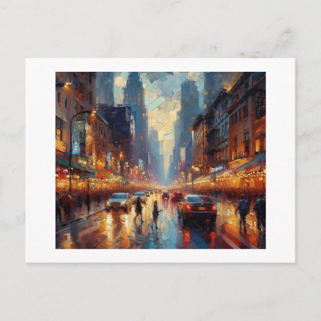 Broadway in the Rain Vykort (Framsida)