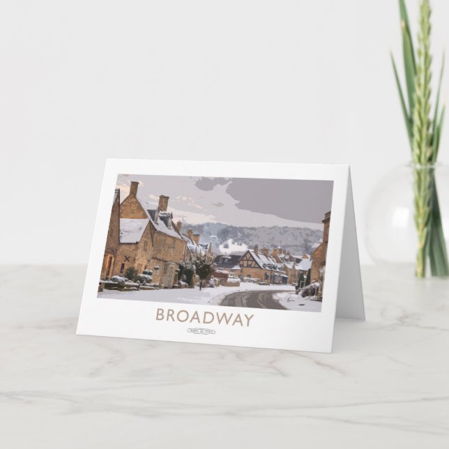 Broadway järnväg affisch tack kort (Framsida)