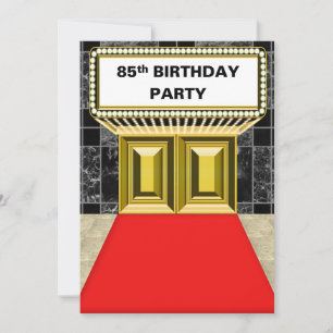 Broadway Marquee Red Carpet 85:e Födelsedagsfesten Inbjudningar