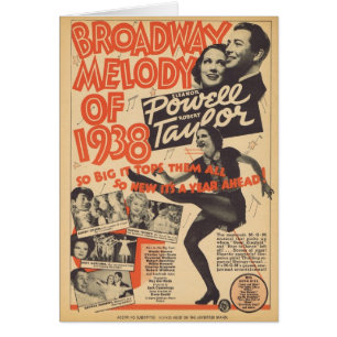 Broadway melodi av 1938 hälsningskort