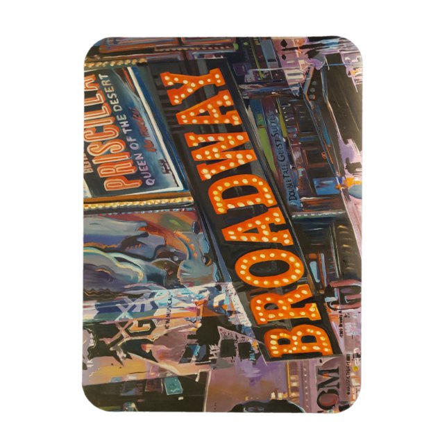 Broadway Neon Ljus Magnet (Vertikal)