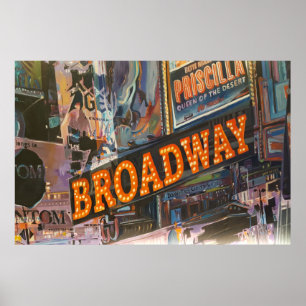 Broadway Neon Ljus Poster