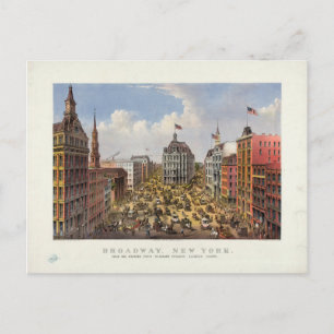 Broadway, New York by Currier & Ives (1875) Vykort