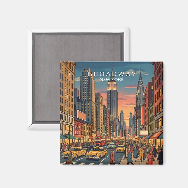 Broadway New York Resa Konst Vintage Magnet (Front/Back)