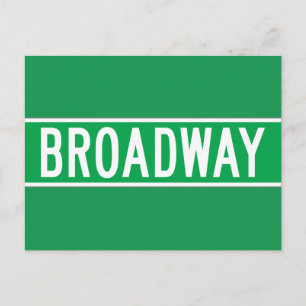 Broadway, New York Street-skylt Vykort