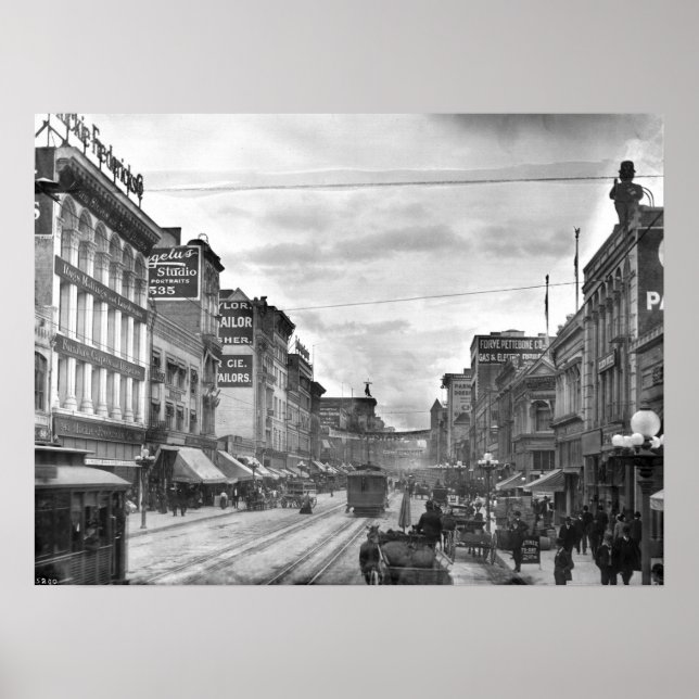 Broadway, norr från sjätte gatan, Los Angeles, ca Poster (Framsidan)