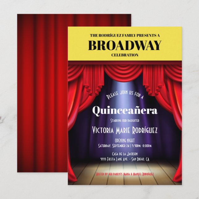 Broadway Program Birthday Quinceañera (Fram/baksida)
