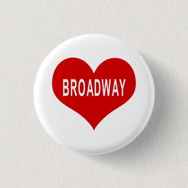 BROADWAY Red Kärlek Heart Button Knapp (Framsida)