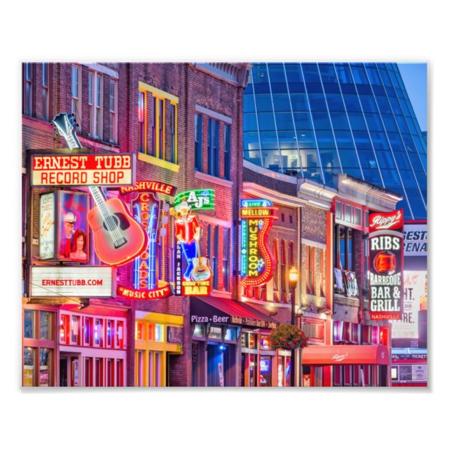 Broadway Street Downtown Nashville Tennessee Fototryck (Framsidan)