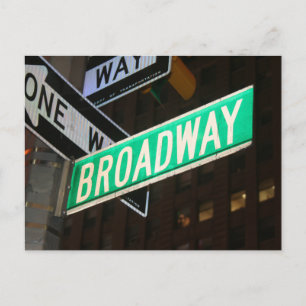 Broadway Street-tecken Vykort